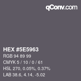 Color code: HEX #5E5963 | qconv.com