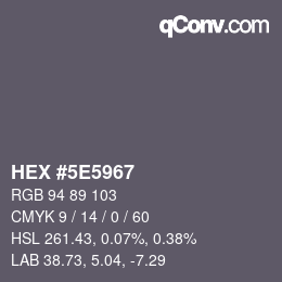 Color code: HEX #5E5967 | qconv.com