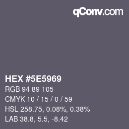 Color code: HEX #5E5969 | qconv.com