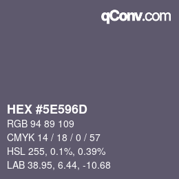 Código de color: HEX #5E596D | qconv.com