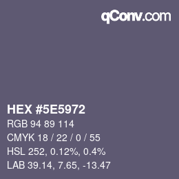 Color code: HEX #5E5972 | qconv.com