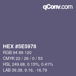 Color code: HEX #5E5978 | qconv.com
