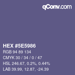 Color code: HEX #5E5986 | qconv.com