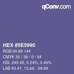 Color code: HEX #5E5990 | qconv.com