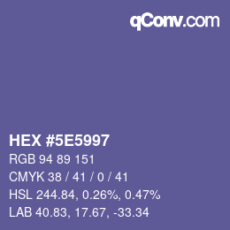 Color code: HEX #5E5997 | qconv.com