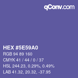 Color code: HEX #5E59A0 | qconv.com