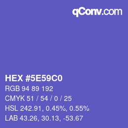 Color code: HEX #5E59C0 | qconv.com