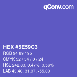 カラーコード: HEX #5E59C3 | qconv.com