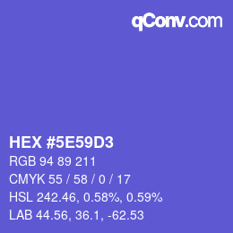 Color code: HEX #5E59D3 | qconv.com