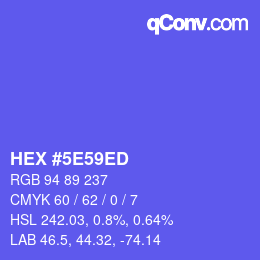 Color code: HEX #5E59ED | qconv.com