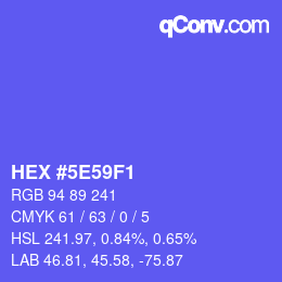 カラーコード: HEX #5E59F1 | qconv.com