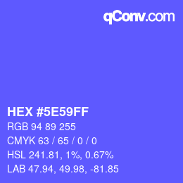 Color code: HEX #5E59FF | qconv.com