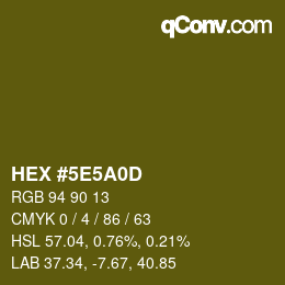 Color code: HEX #5E5A0D | qconv.com