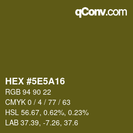 Color code: HEX #5E5A16 | qconv.com