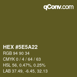 Color code: HEX #5E5A22 | qconv.com