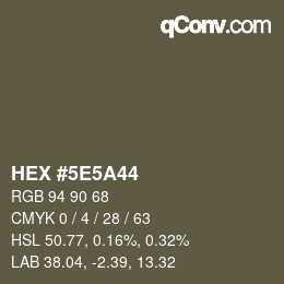 Código de color: HEX #5E5A44 | qconv.com