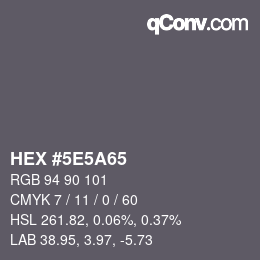 Color code: HEX #5E5A65 | qconv.com