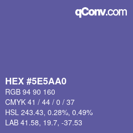 Color code: HEX #5E5AA0 | qconv.com