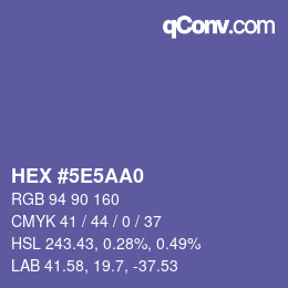 カラーコード: HEX #5E5AA0 | qconv.com