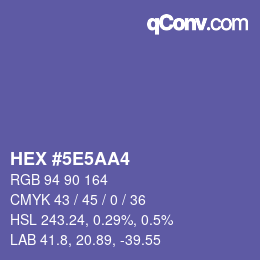 Color code: HEX #5E5AA4 | qconv.com
