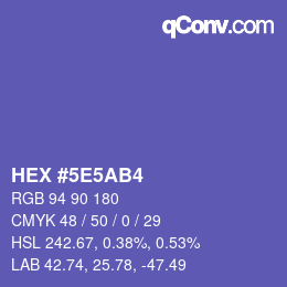 Color code: HEX #5E5AB4 | qconv.com