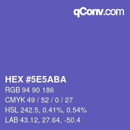 カラーコード: HEX #5E5ABA | qconv.com