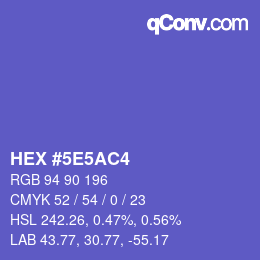 Color code: HEX #5E5AC4 | qconv.com