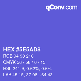 カラーコード: HEX #5E5AD8 | qconv.com