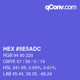 カラーコード: HEX #5E5ADC | qconv.com