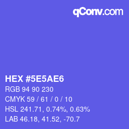 カラーコード: HEX #5E5AE6 | qconv.com