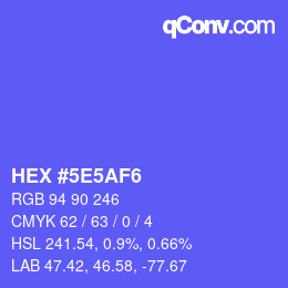 カラーコード: HEX #5E5AF6 | qconv.com