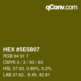 Color code: HEX #5E5B07 | qconv.com
