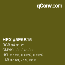 Color code: HEX #5E5B15 | qconv.com