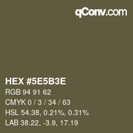Código de color: HEX #5E5B3E | qconv.com