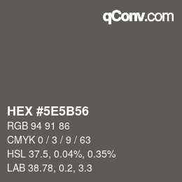 Color code: HEX #5E5B56 | qconv.com
