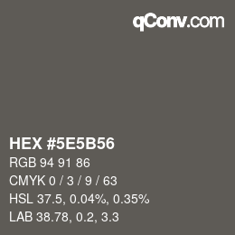 Color code: HEX #5E5B56 | qconv.com