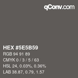 Color code: HEX #5E5B59 | qconv.com