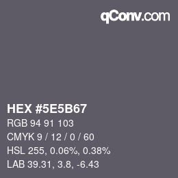 Color code: HEX #5E5B67 | qconv.com