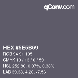 Color code: HEX #5E5B69 | qconv.com