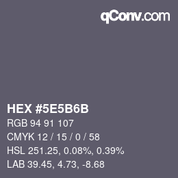 Código de color: HEX #5E5B6B | qconv.com