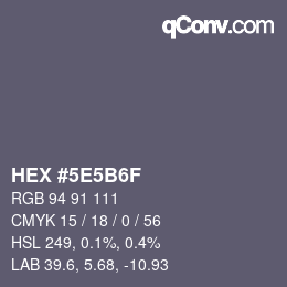 Color code: HEX #5E5B6F | qconv.com