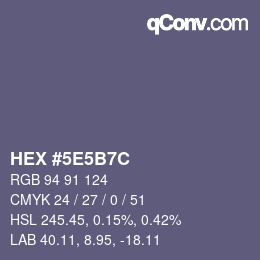 Color code: HEX #5E5B7C | qconv.com
