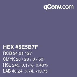 Color code: HEX #5E5B7F | qconv.com