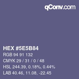 Color code: HEX #5E5B84 | qconv.com