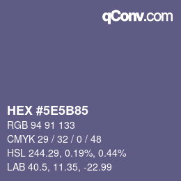 Color code: HEX #5E5B85 | qconv.com