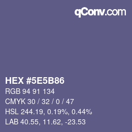 Color code: HEX #5E5B86 | qconv.com