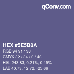 Color code: HEX #5E5B8A | qconv.com