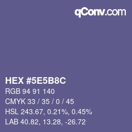 Color code: HEX #5E5B8C | qconv.com