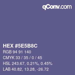 Code couleur: HEX #5E5B8C | qconv.com