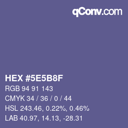 Farbcode: HEX #5E5B8F | qconv.com